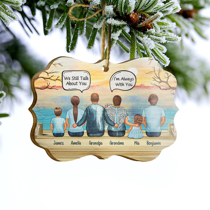 Still Talk About You Grandparents Grandkid Grandpa Grandma Skin - Memorial Gift - Personalized Custom Wooden Ornament, Aluminum Ornament - Image 3