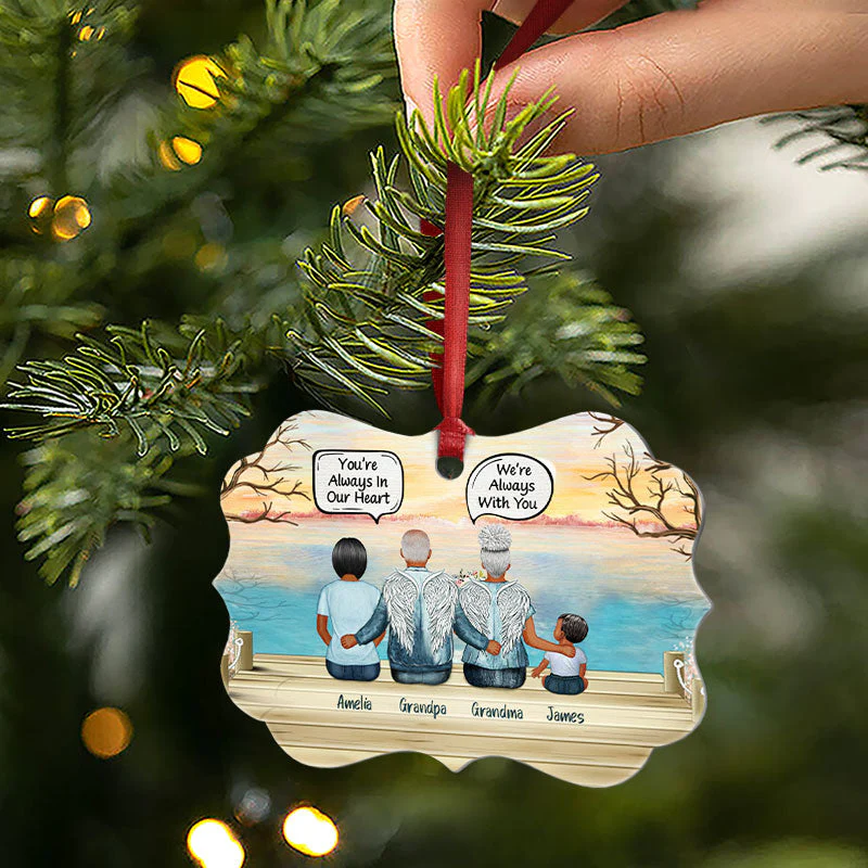 Still Talk About You Grandparents Grandkid Grandpa Grandma Skin - Memorial Gift - Personalized Custom Wooden Ornament, Aluminum Ornament - Image 5