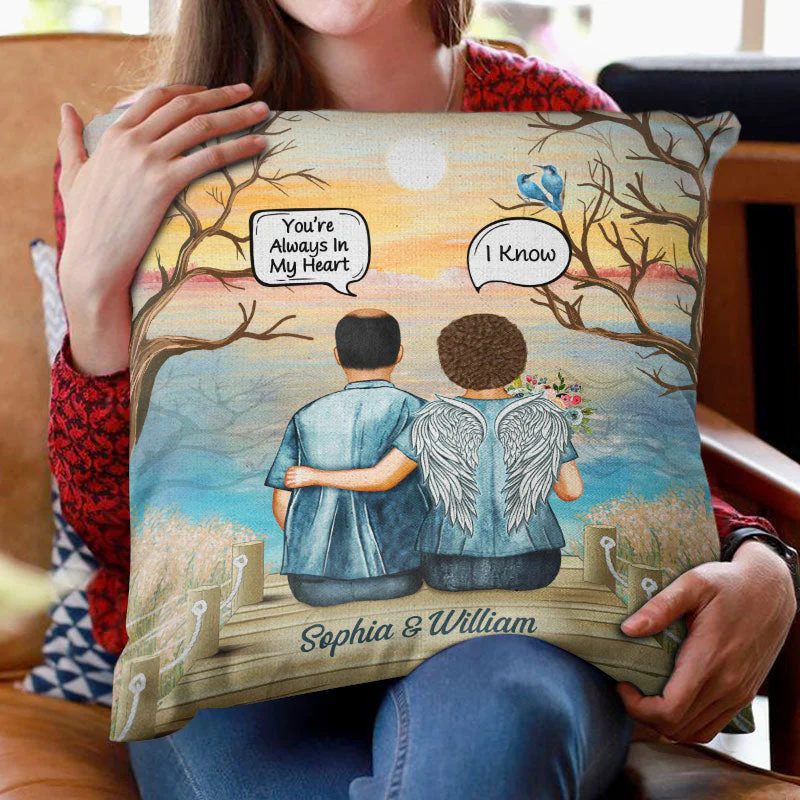 Still Talk About You Widow Middle Aged Couple - Memorial Gift - Personalized Custom Pillow - Image 2