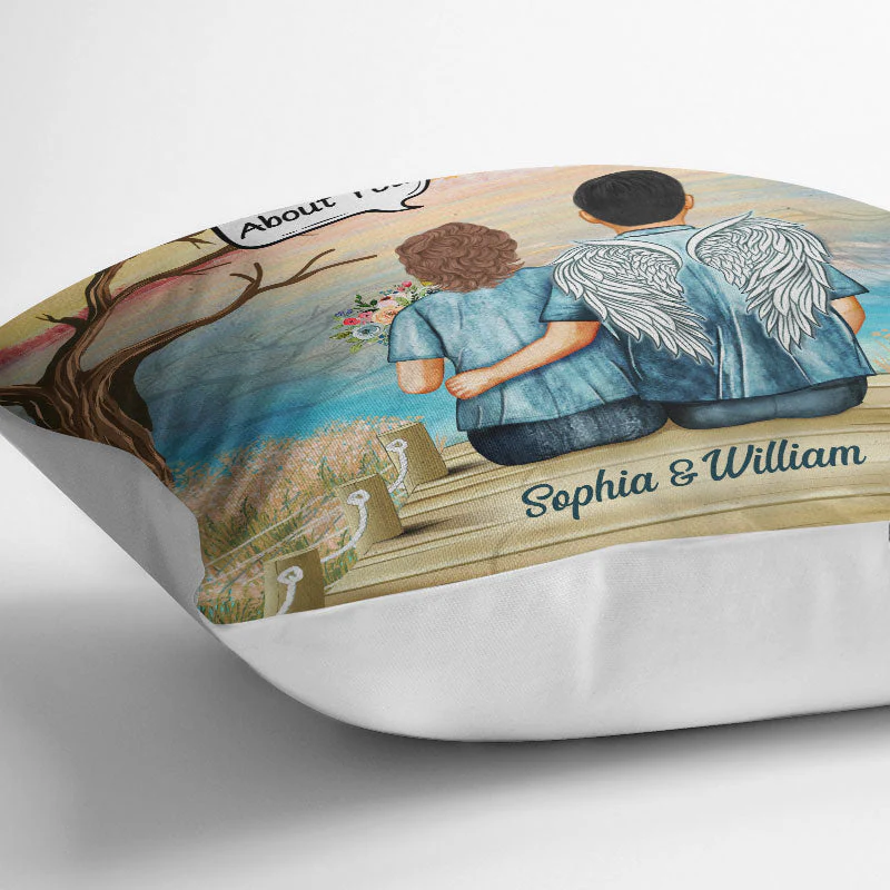 Still Talk About You Widow Middle Aged Couple - Memorial Gift - Personalized Custom Pillow - Image 3