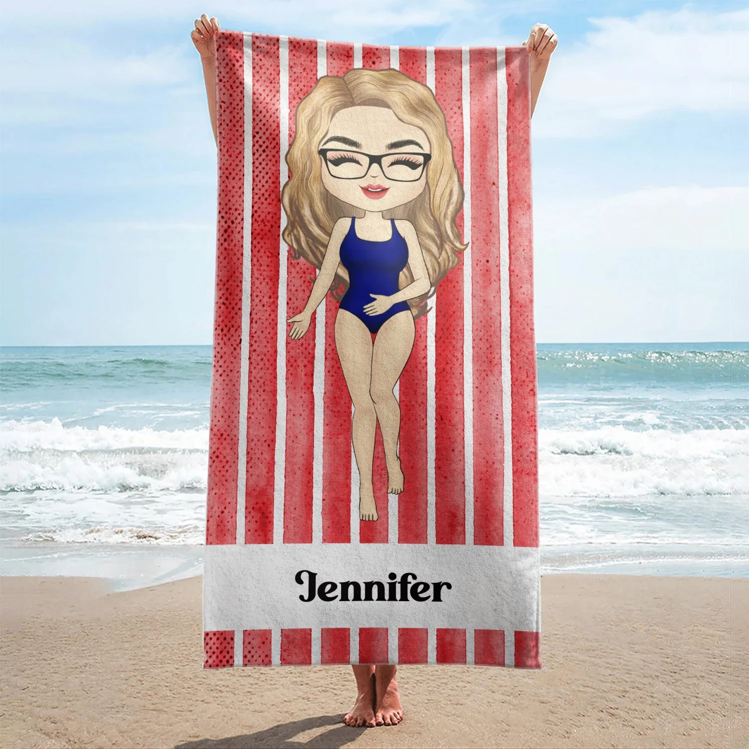 Summer, Beach, Pool, Travel - Gift For Her, Him, Besties, Family - Personalized Custom Beach Towel - Image 2