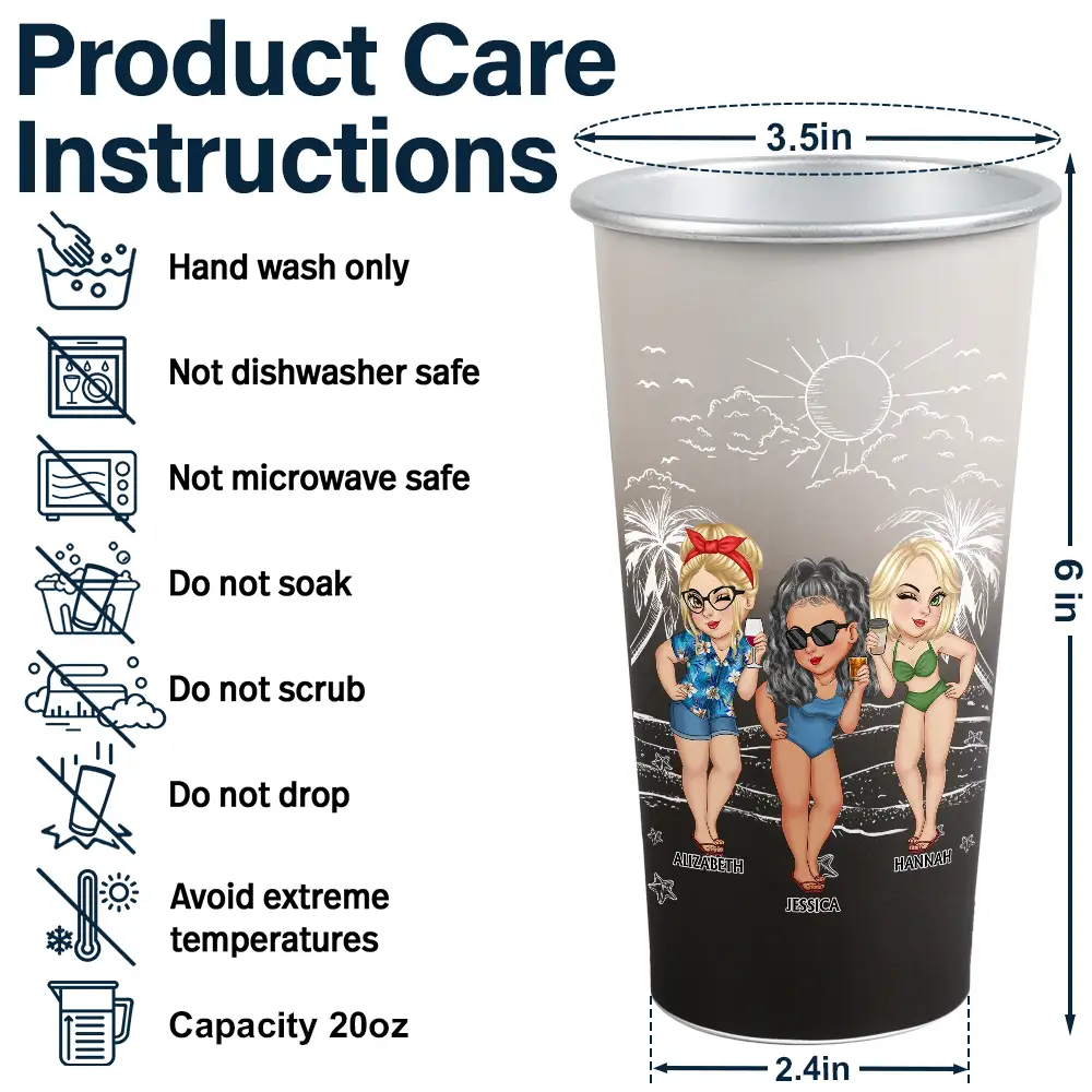 Summer Girls Trip Cheaper Than Therapy - Personalized Aluminum Color Changing Cup - Image 5