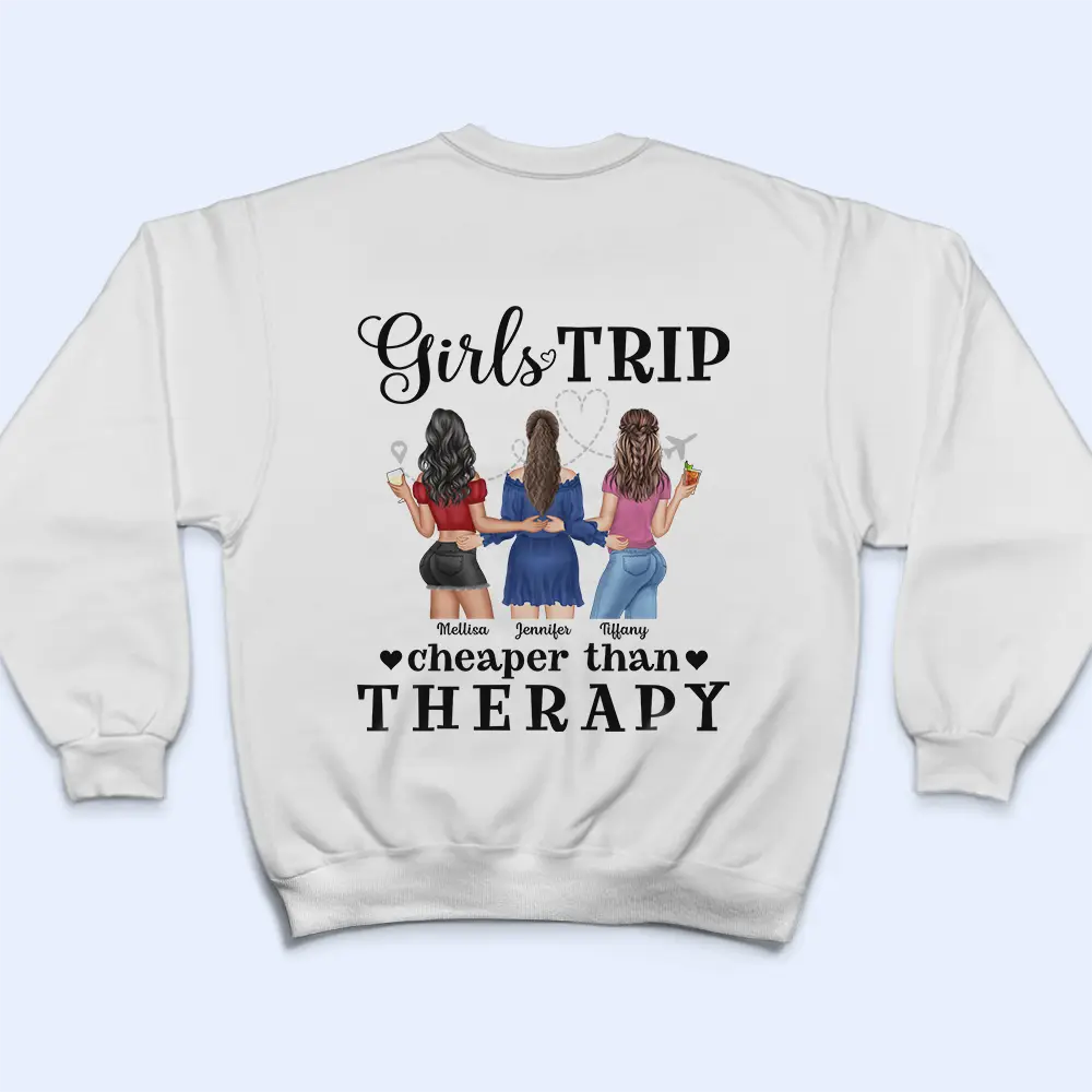 Summer Girls Trip Cheaper Than Therapy - Personalized T Shirt - Image 5