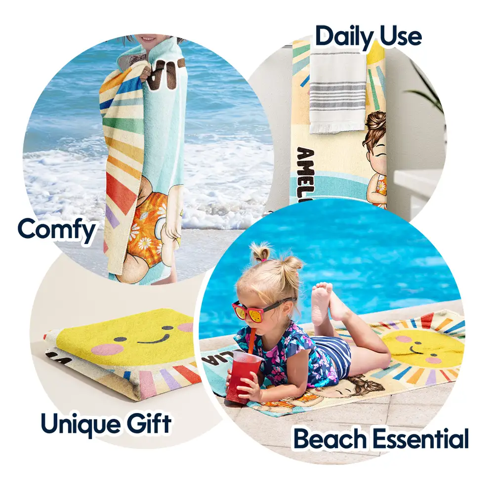 Summer Kids - Personalized Beach Towel - Image 5