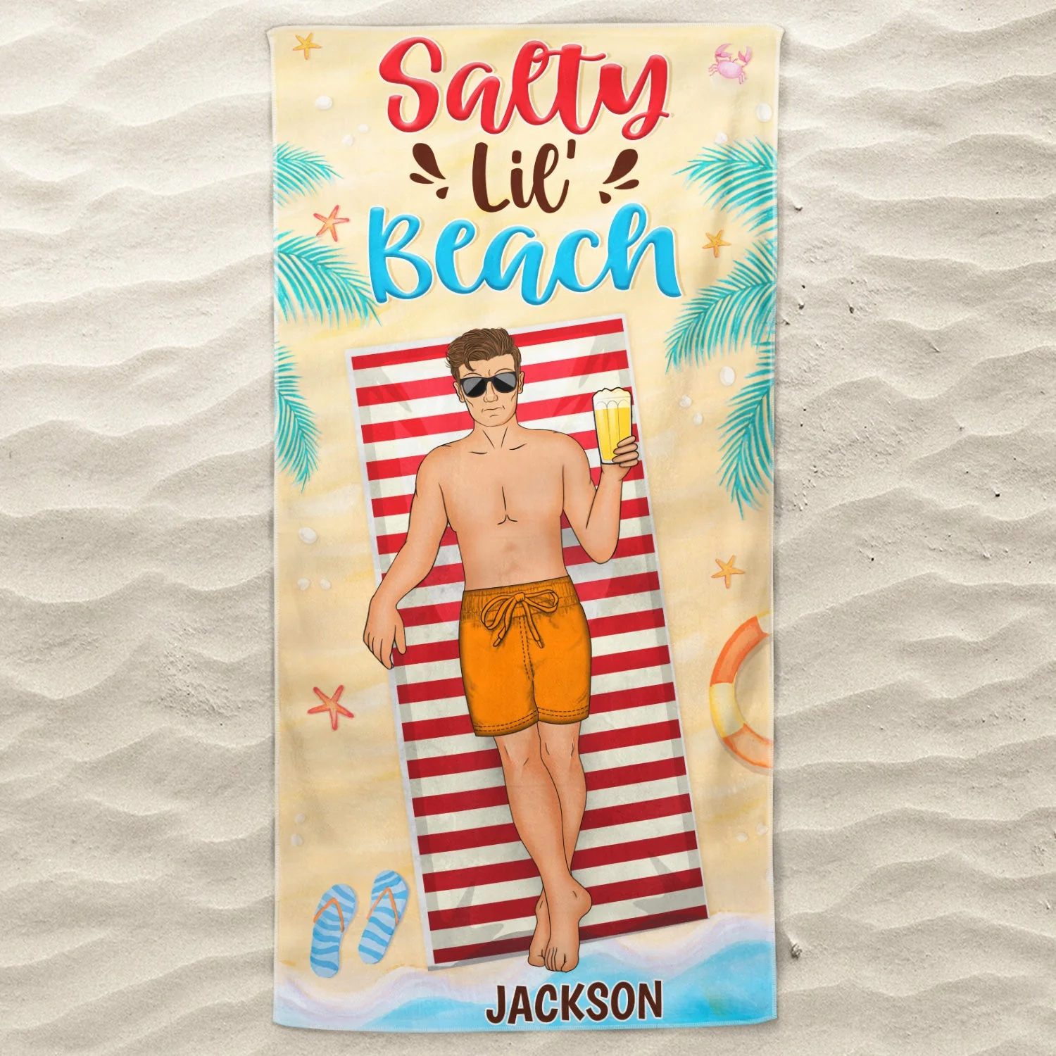 Summer Salty Lil' Beach - Gift For Beach Lovers - Personalized Custom Beach Towel - Image 3