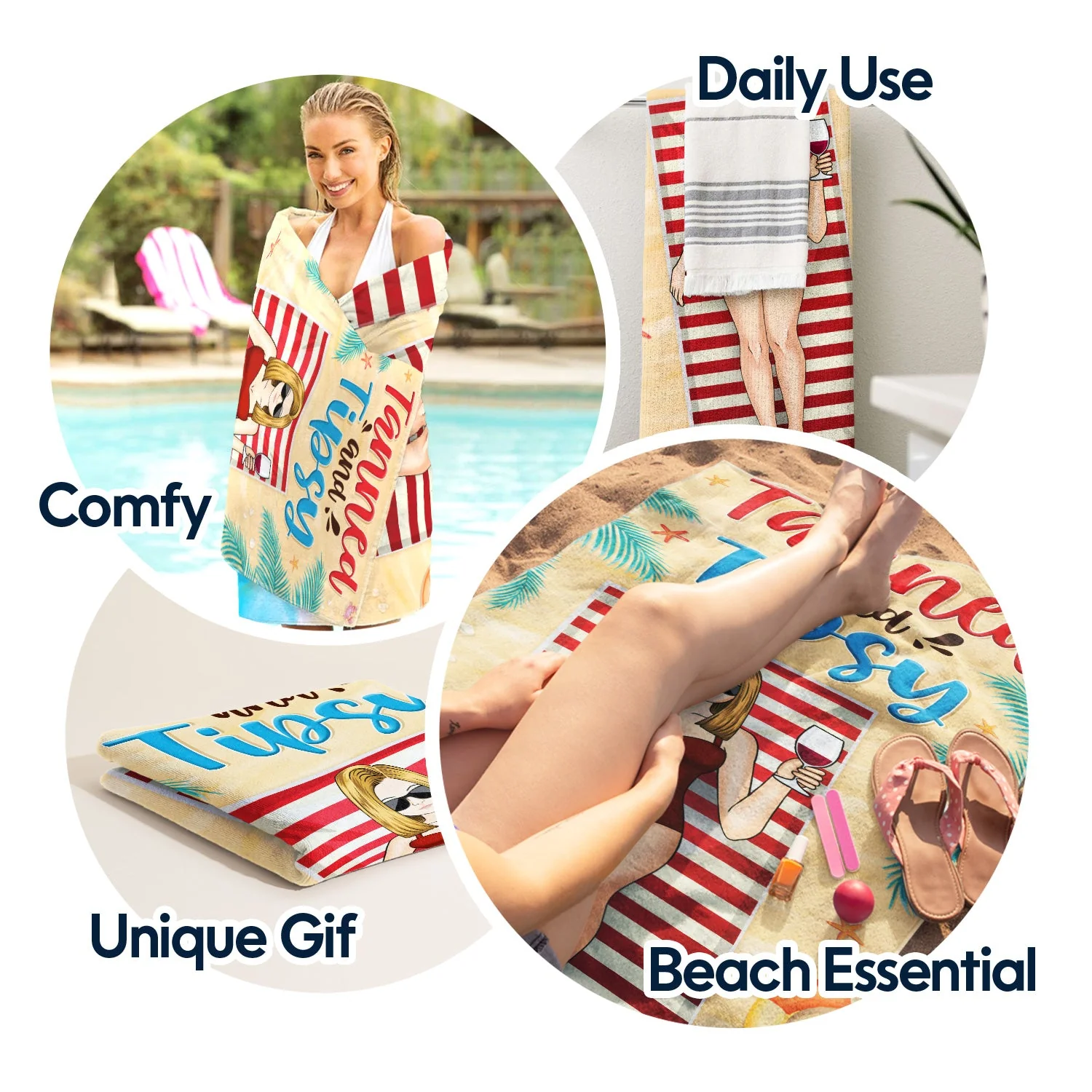 Summer Salty Lil' Beach - Gift For Beach Lovers - Personalized Custom Beach Towel - Image 5