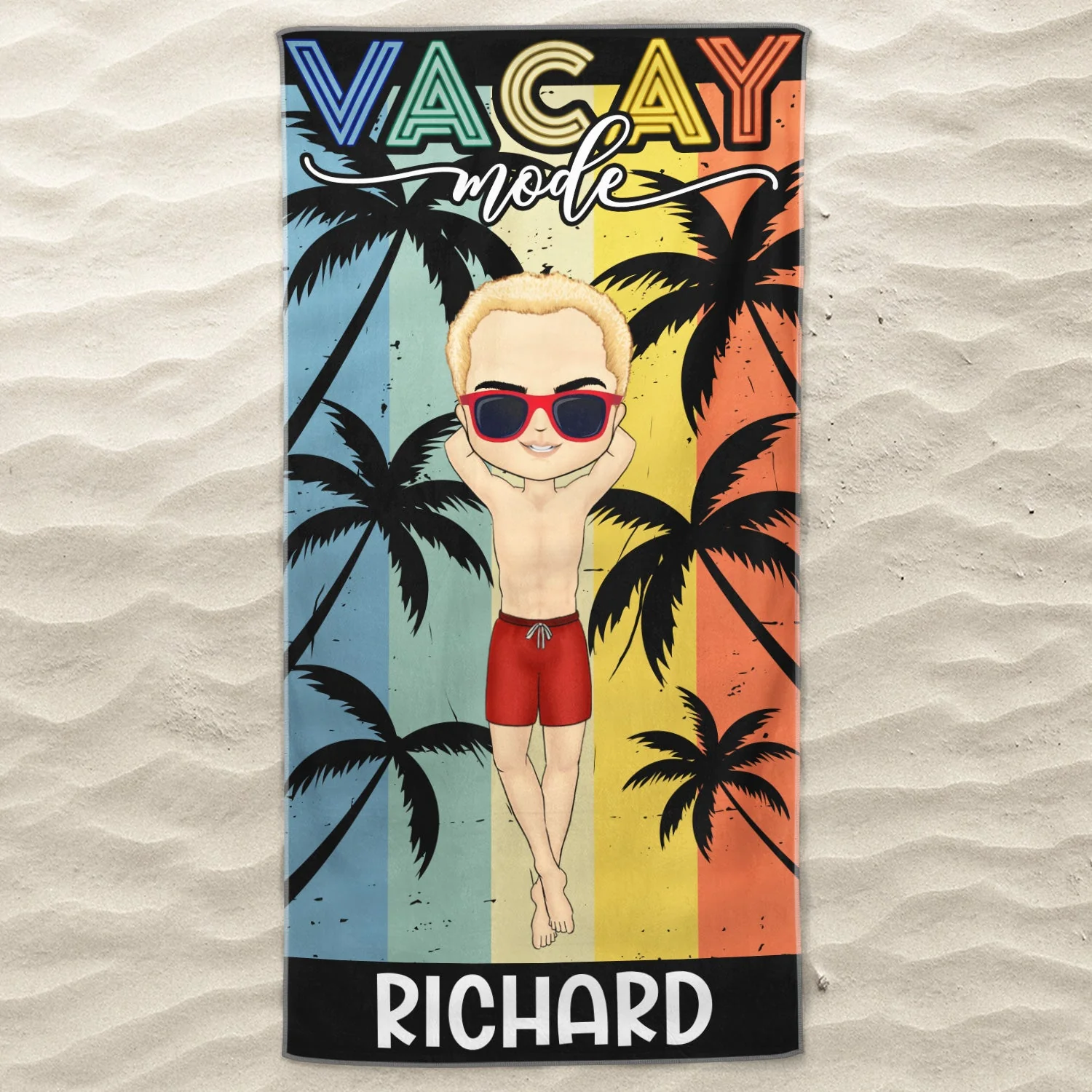 Summer Vacay Mode Salty Lil' Beach - Birthday Gift For Him, Her, Yourself, Girlfriend, Boyfriend, BFF Best Friends, Traveling Lovers - Personalized Custom Beach Towel - Image 3