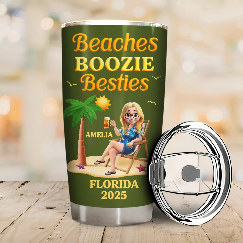 Sun Sand And A Drink In My Hand Vacation - Personalized Tumbler - Image 2
