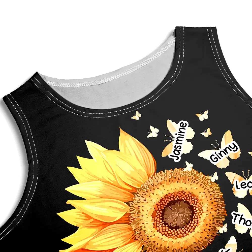 Sunflowers Grandma - Personalized Sleeveless Tank Dress - Image 5
