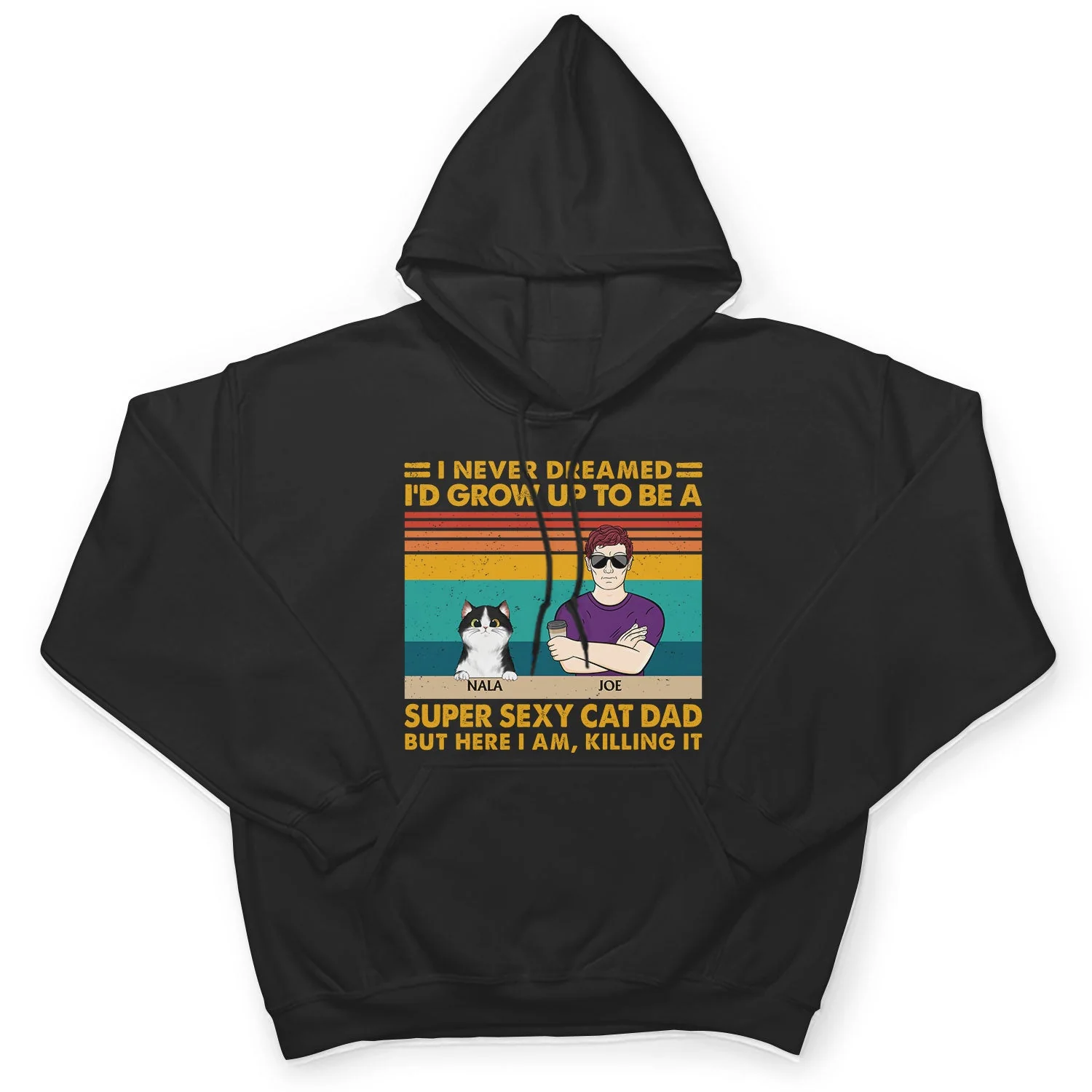 Super Sexy Cat Dad - Funny, Birthday Gift For Father, Husband, Cat Lovers - Personalized Custom T Shirt - Image 4