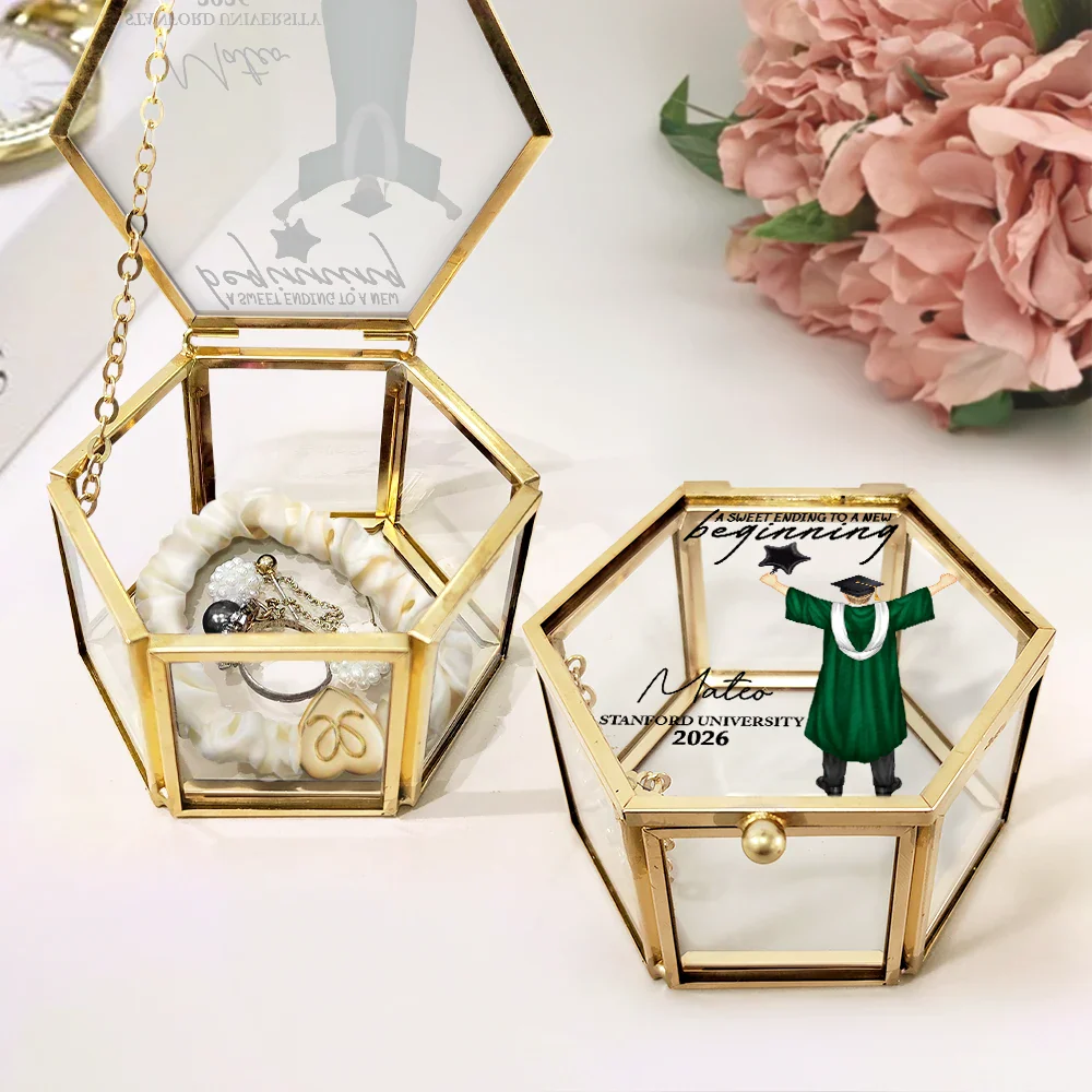 Sweet Ending To A New Beginning - Personalized Glass Jewelry Box - Image 2