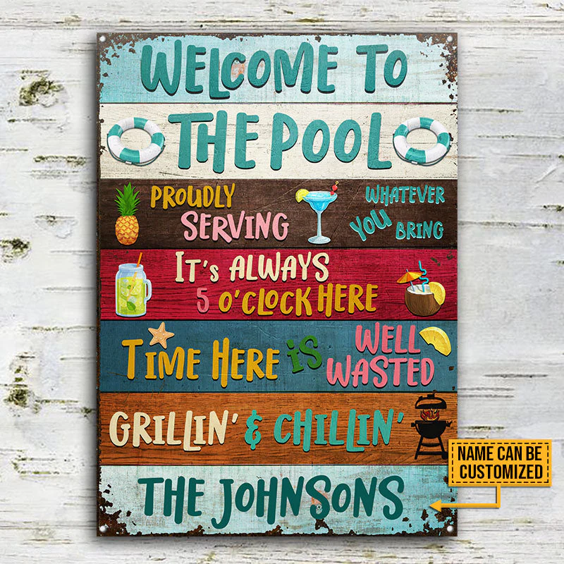 Swimming Pool Proudly Serving Grillin' Custom Classic Metal Signs - Image 3