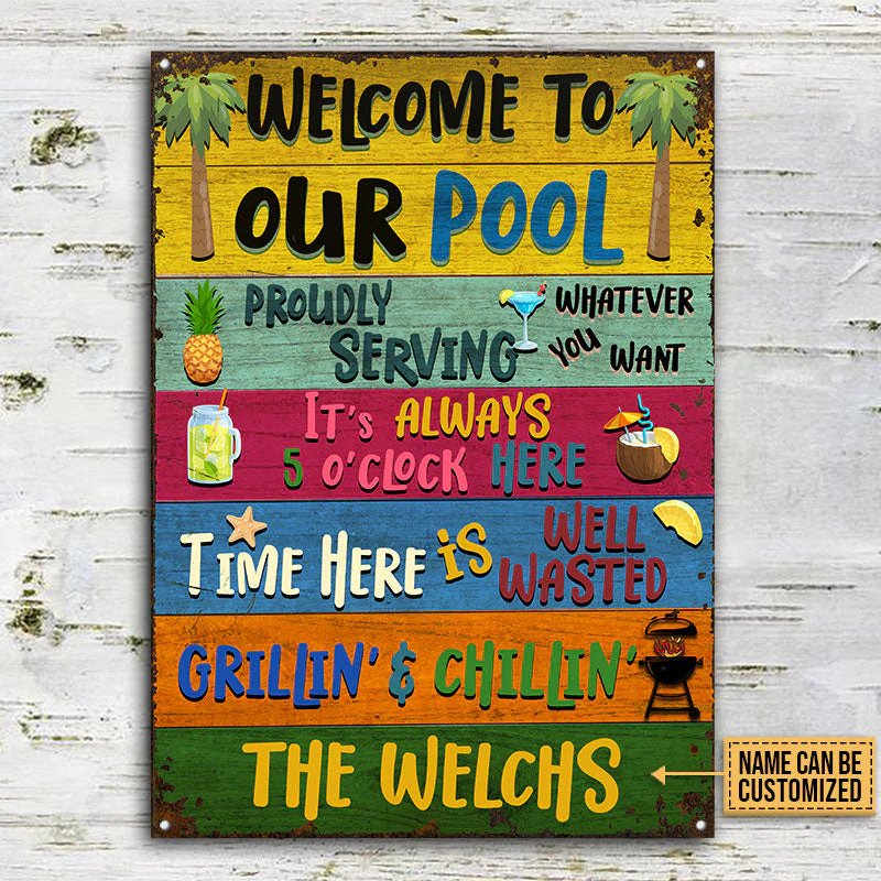 Swimming Pool Whatever You Want Custom Classic Metal Signs, Pool Decor, Outdoor Decorating Ideas - Image 3