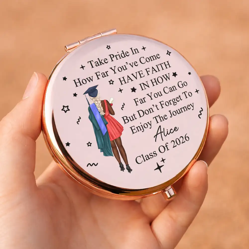 Take Pride In How Far You've Come - Personalized Compact Mirror - Image 5
