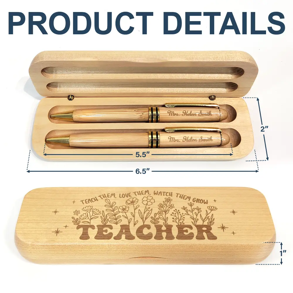 Teach Them Love Them - Personalized Wooden Pen Set - Image 6