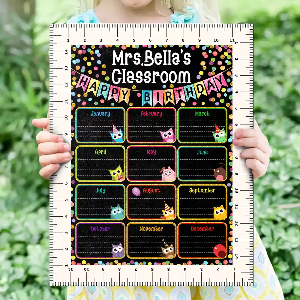 Teacher Classroom Cute Birthday Month Board - Personalized School Sign - Image 2