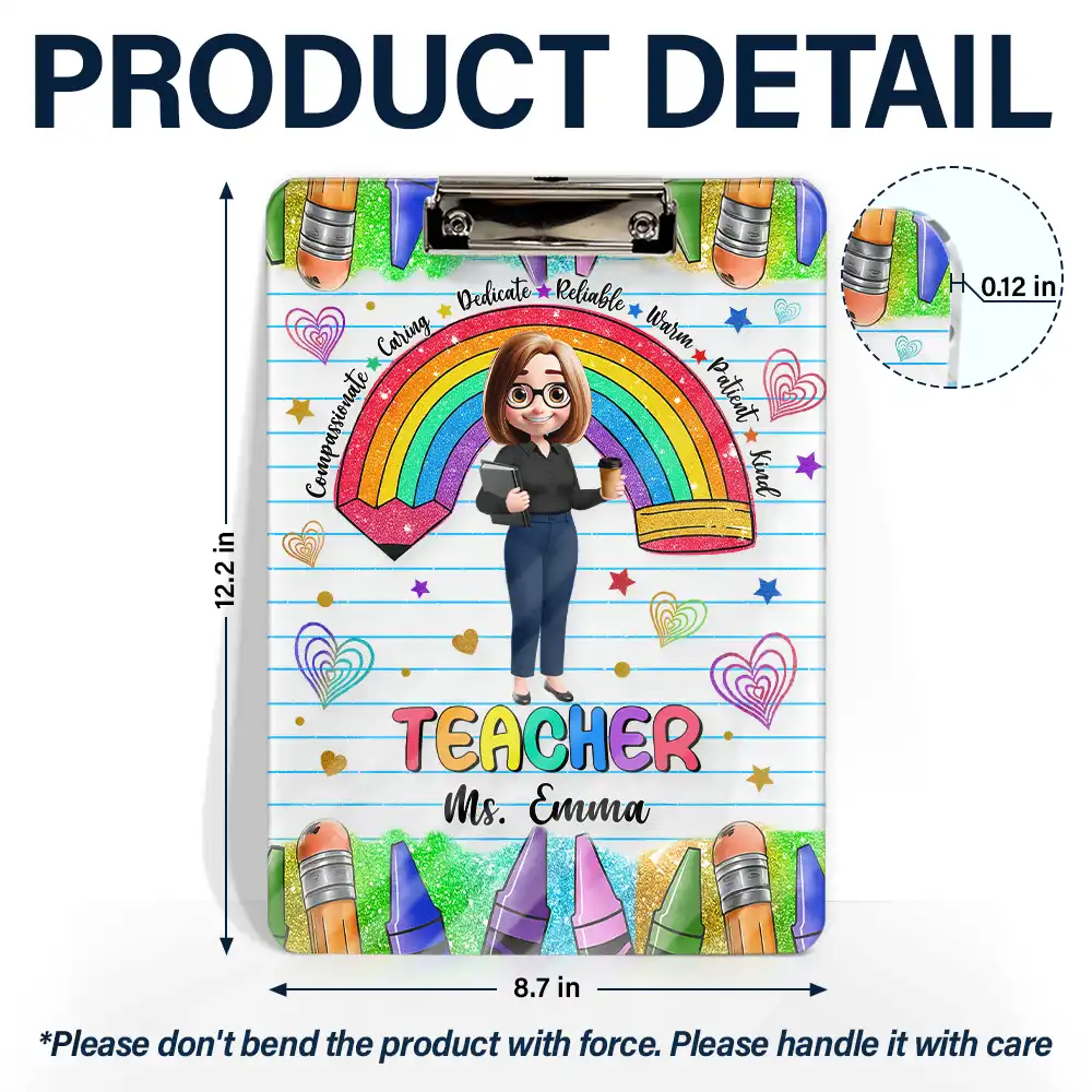 Teacher Compassionate Caring - Personalized Acrylic Clipboard - Image 5