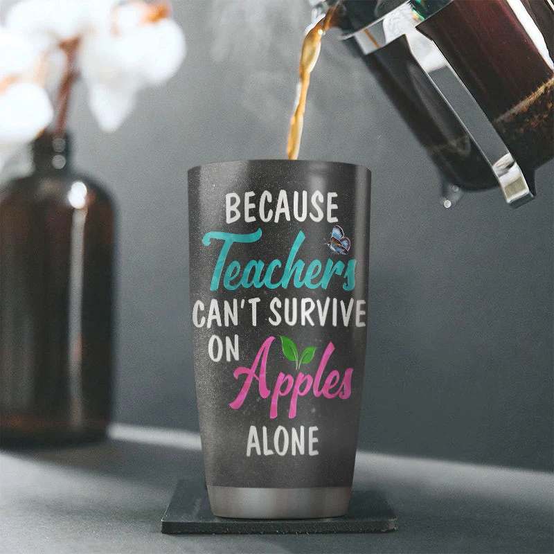 Teacher Educator Counselor Principal School Survive On Apple Custom Tumbler - Image 3