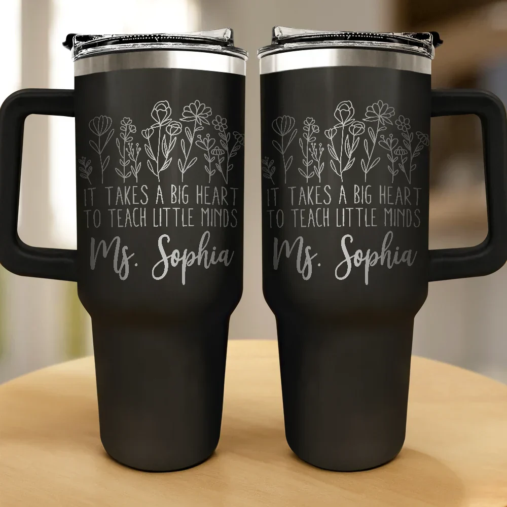 Teacher Helping Little Mind Grow - Personalized Engraved 40oz Tumbler - Image 2