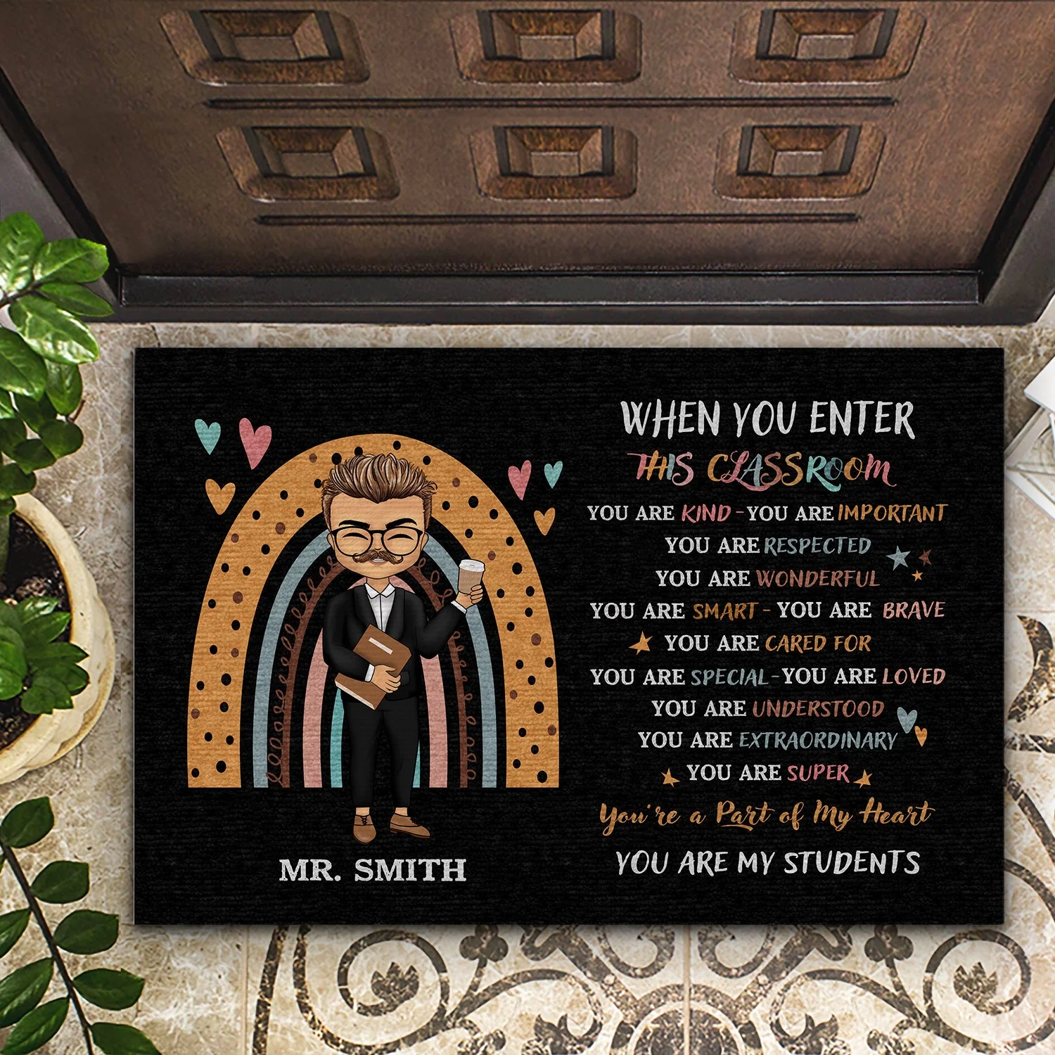 Teacher In This Classroom - Personalized Custom Doormat - Image 2