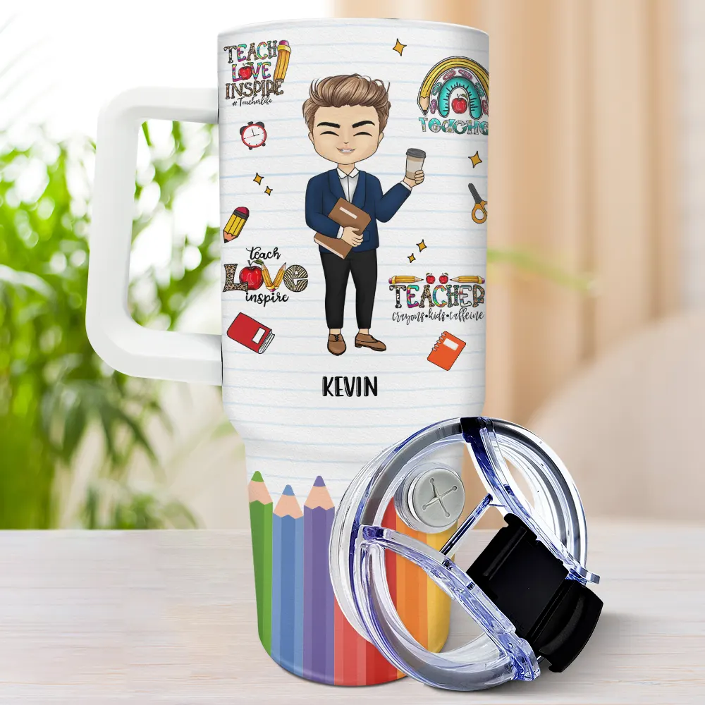 Teacher Life - Personalized 40oz Tumbler With Straw - Image 3