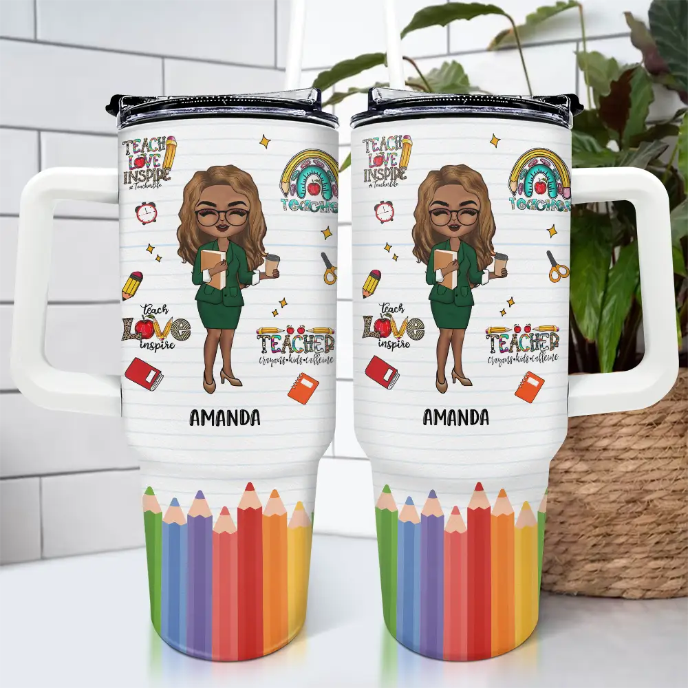 Teacher Life - Personalized 40oz Tumbler With Straw - Image 4