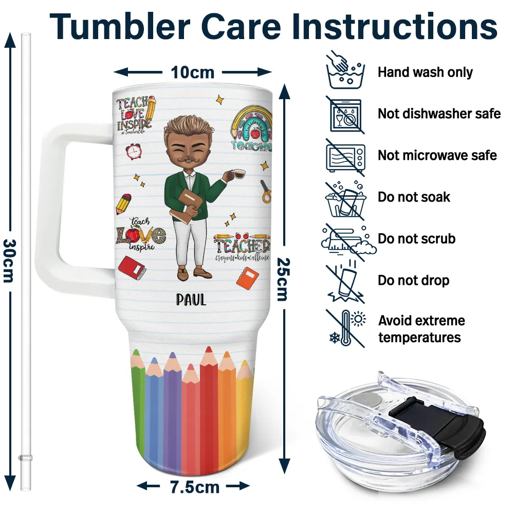 Teacher Life - Personalized 40oz Tumbler With Straw - Image 6