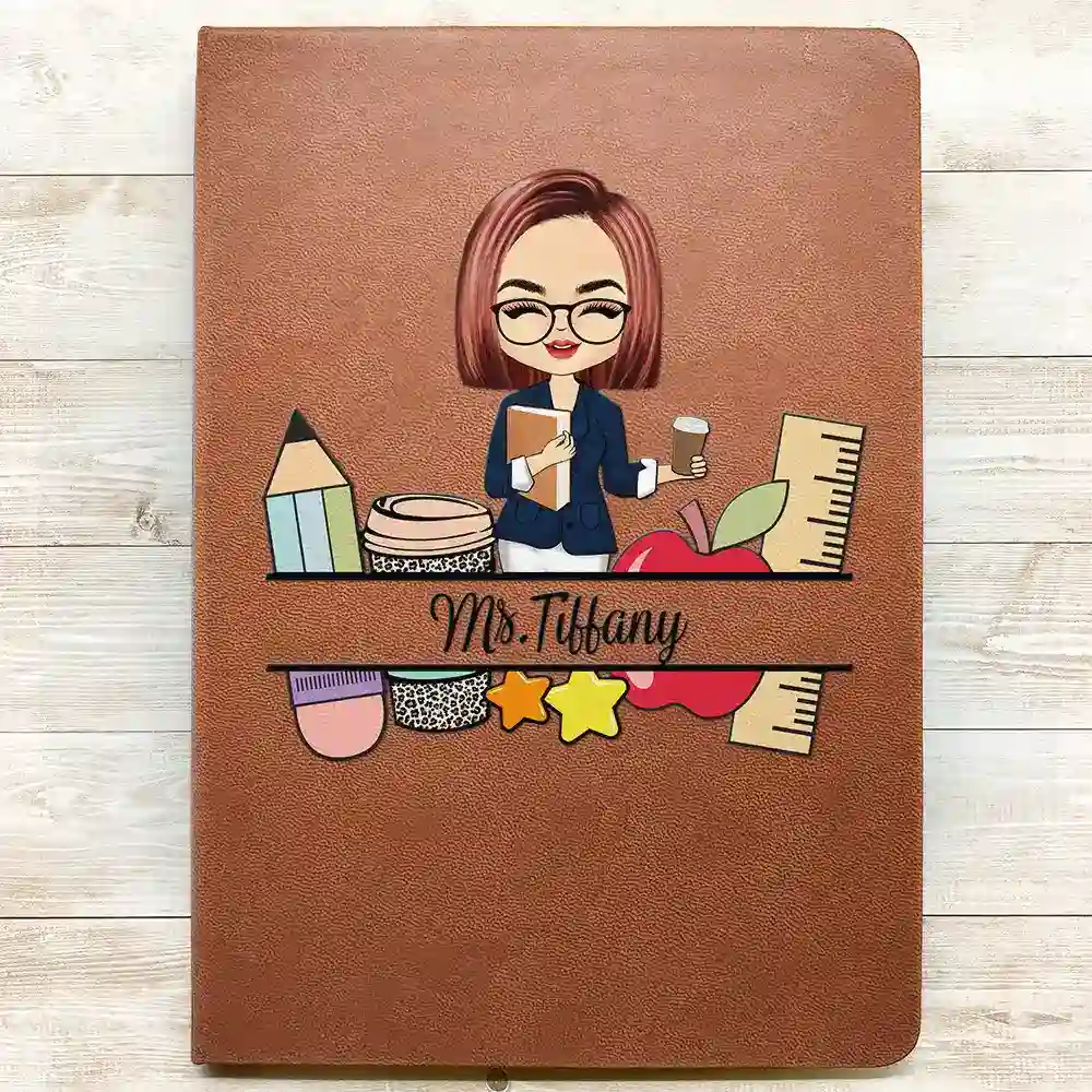Teacher Name - Personalized Leather Journal - Image 3