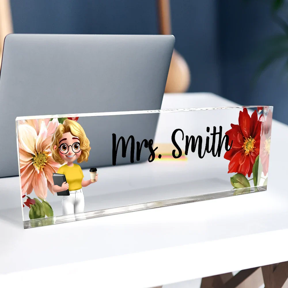 Teacher Name Plate Office Decor - Personalized Desk Name Plate - Image 2