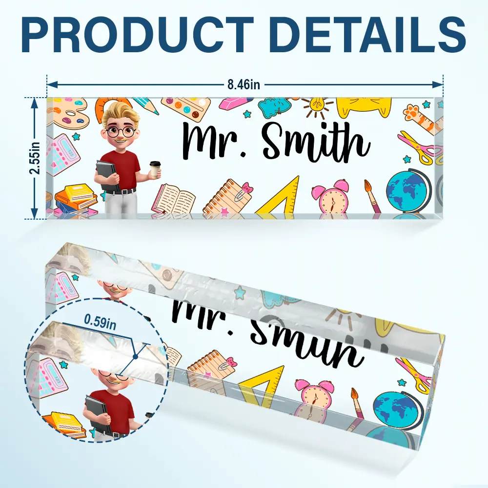 Teacher Name Plate Office Decor - Personalized Desk Name Plate - Image 5