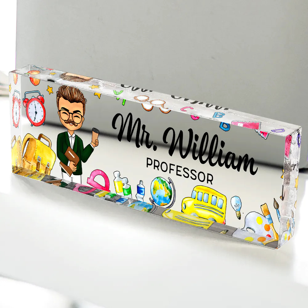 Teacher School Things - Personalized Desk Name Plate - Image 4