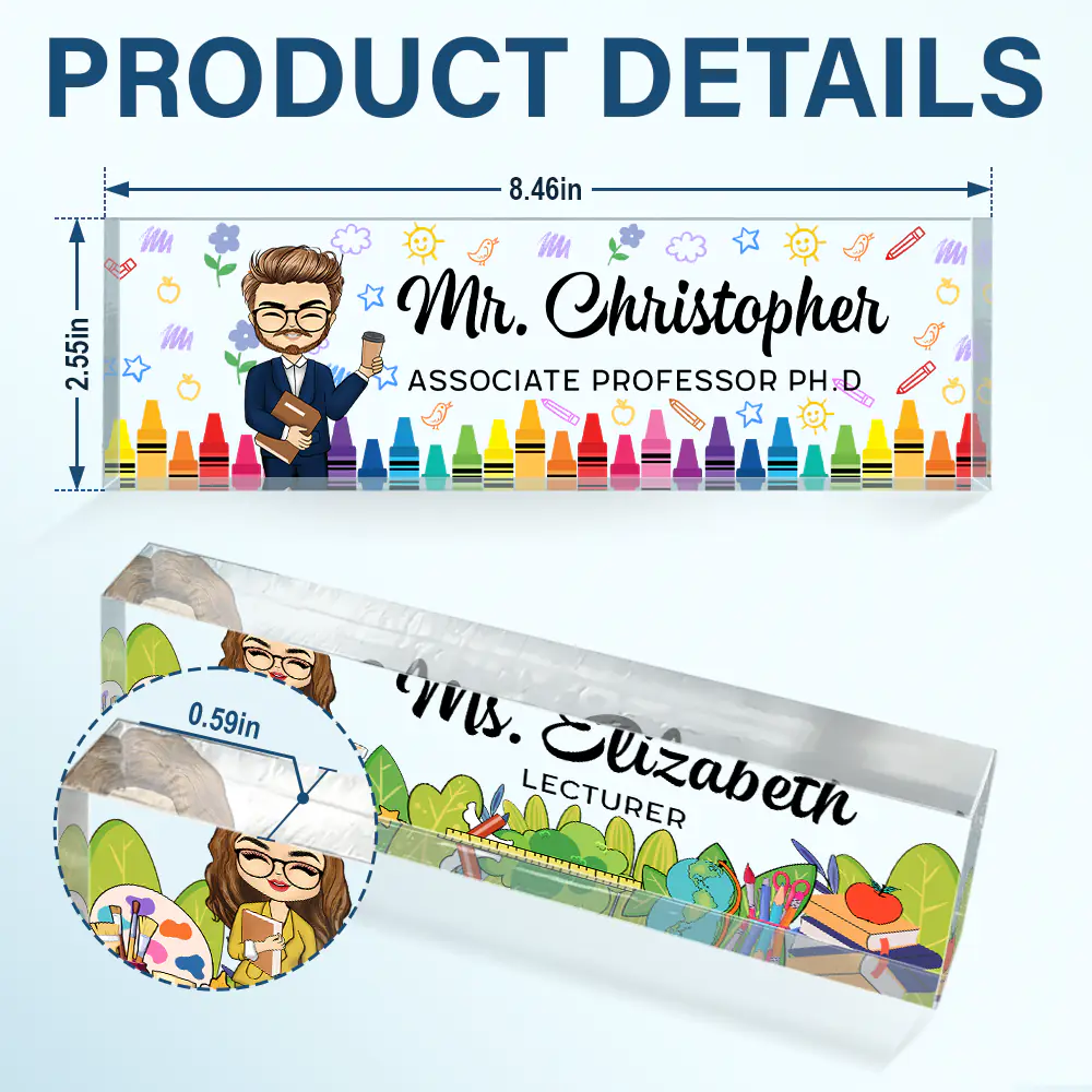 Teacher School Things - Personalized Desk Name Plate - Image 5