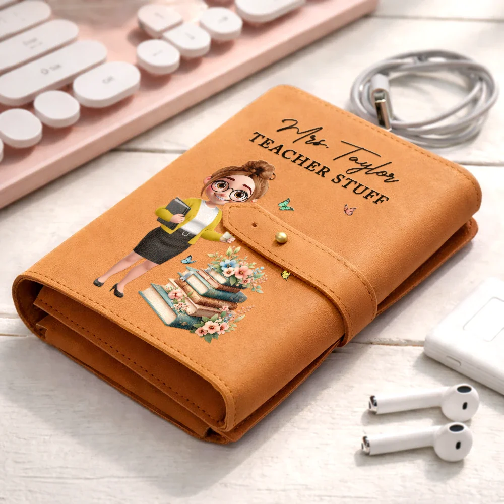 Teacher Stuff - Personalized Leather Cable Bag - Image 2