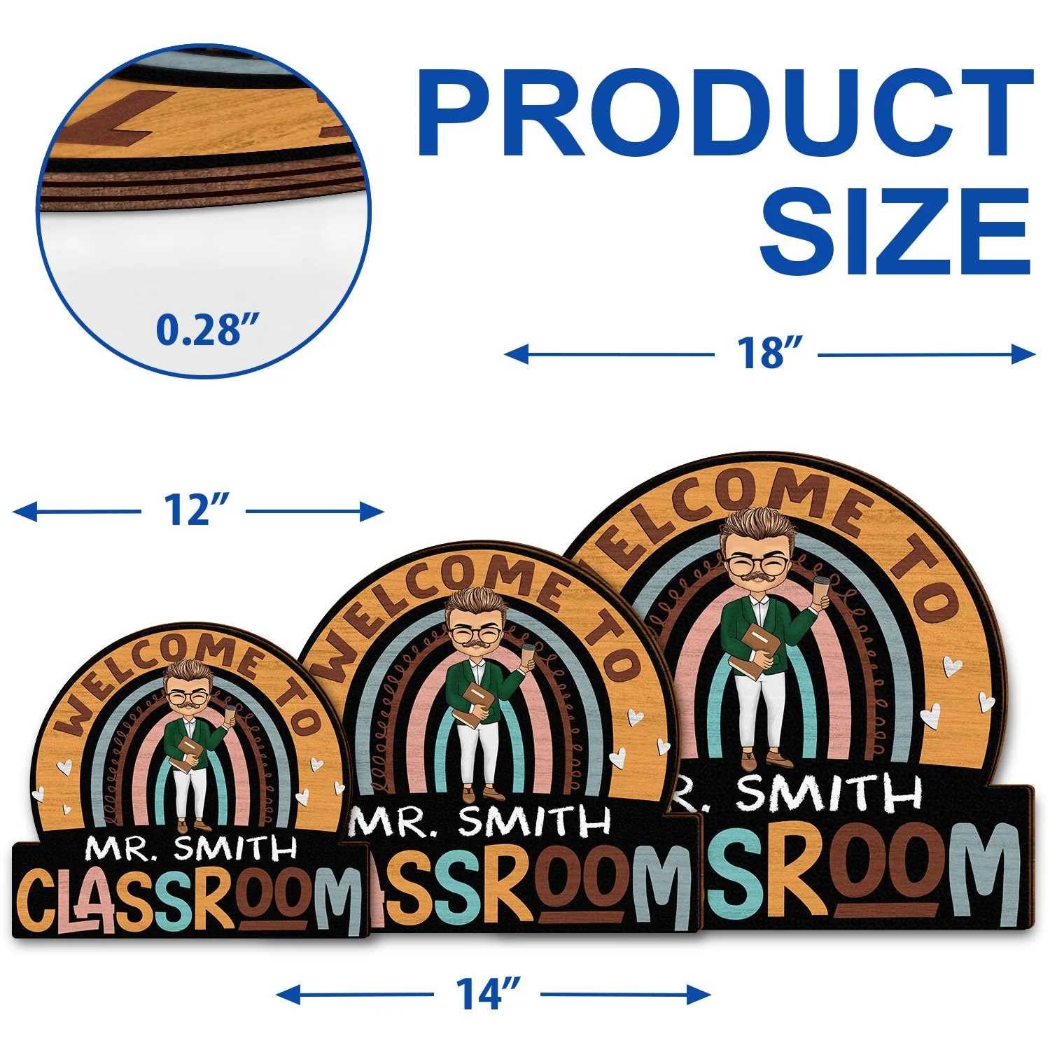 Teacher Welcome To Classroom - Gift For Teacher - Personalized Custom Shaped Wood Sign - Image 5