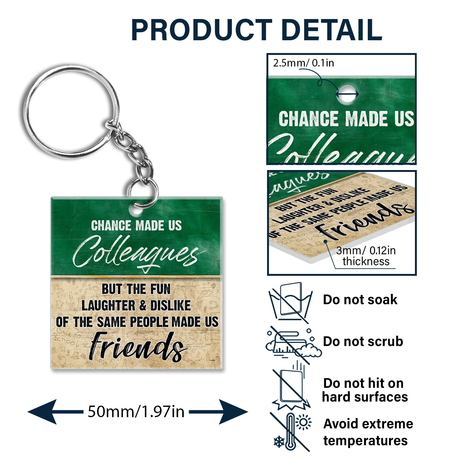 Teacher Work Made Us Colleagues But Our Potty Mouths - Gift For Work Besties, Colleagues - Personalized Custom Acrylic Keychain - Image 5