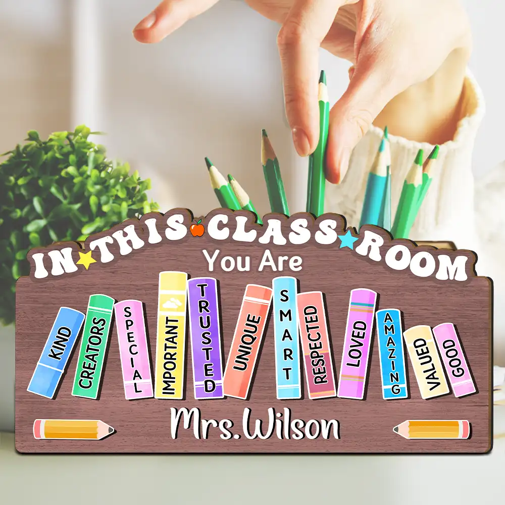 Teacher You Are Kind Creators Special Important Trusted Unique Smart - Personalized Wooden Pen Pencil Holder - Image 4