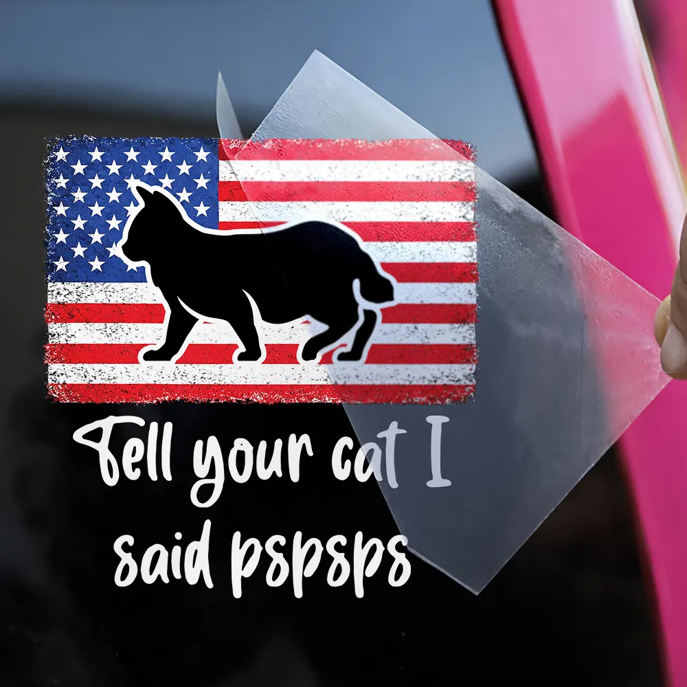 Tell Your Cat I Said Pspsps Cat Side View - Personalized Decor Decal - Image 2