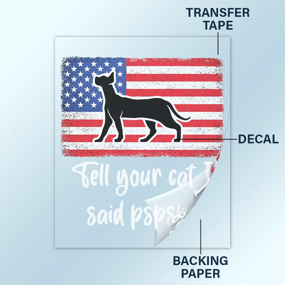 Tell Your Cat I Said Pspsps Cat Side View - Personalized Decor Decal - Image 4