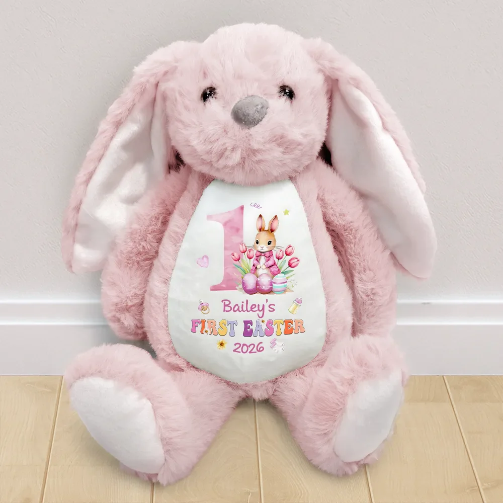 Text Pattern My First Easter - Personalized Soft Toy Bunny - Image 2