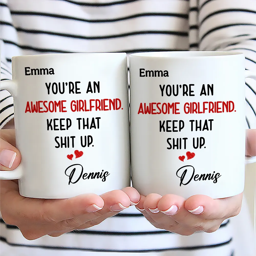 Text Pattern You Are An Awesome Wife - Personalized Mug - Image 2