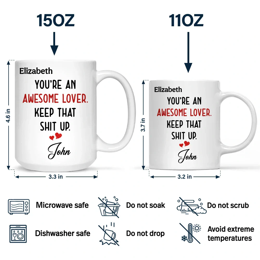 Text Pattern You Are An Awesome Wife - Personalized Mug - Image 4