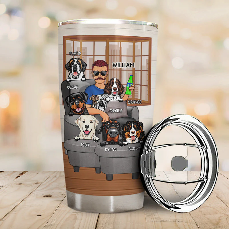 Thank You Best Dog Dad Ever - Father Gift - Personalized Custom Tumbler - Image 2
