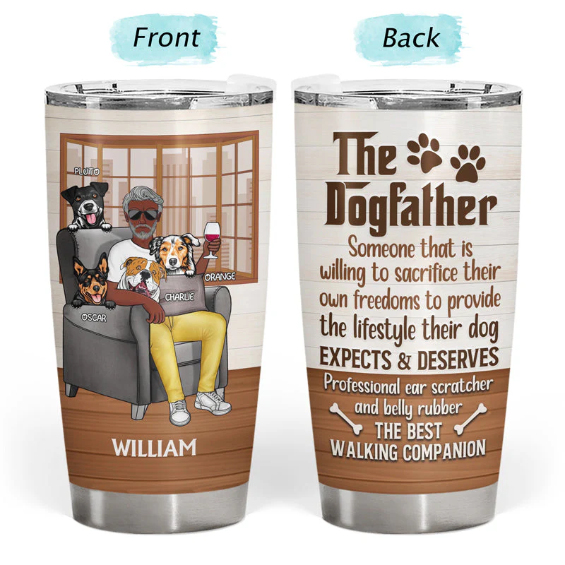 Thank You Best Dog Dad Ever - Father Gift - Personalized Custom Tumbler - Image 3