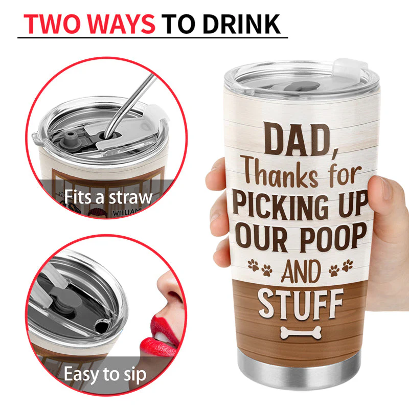 Thank You Best Dog Dad Ever - Father Gift - Personalized Custom Tumbler - Image 4