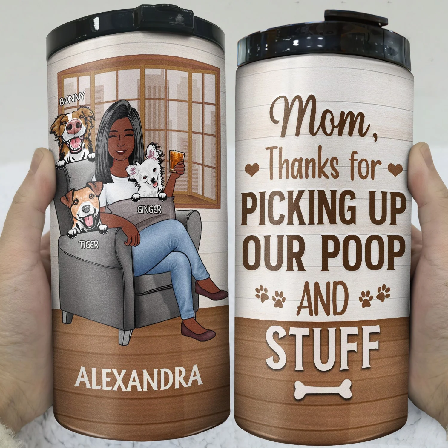 Thank You Best Dog Mom Ever - Birthday, Anniversary Gift For Dog Lover, Woman Who Loves Dogs - Personalized 4 In 1 Can Cooler Tumbler - Image 3