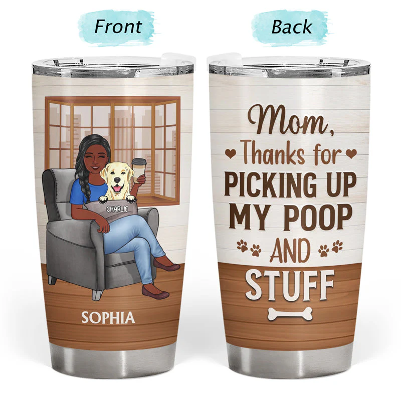Thank You Best Dog Mom Ever - Mother Gift - Personalized Custom Tumbler - Image 3