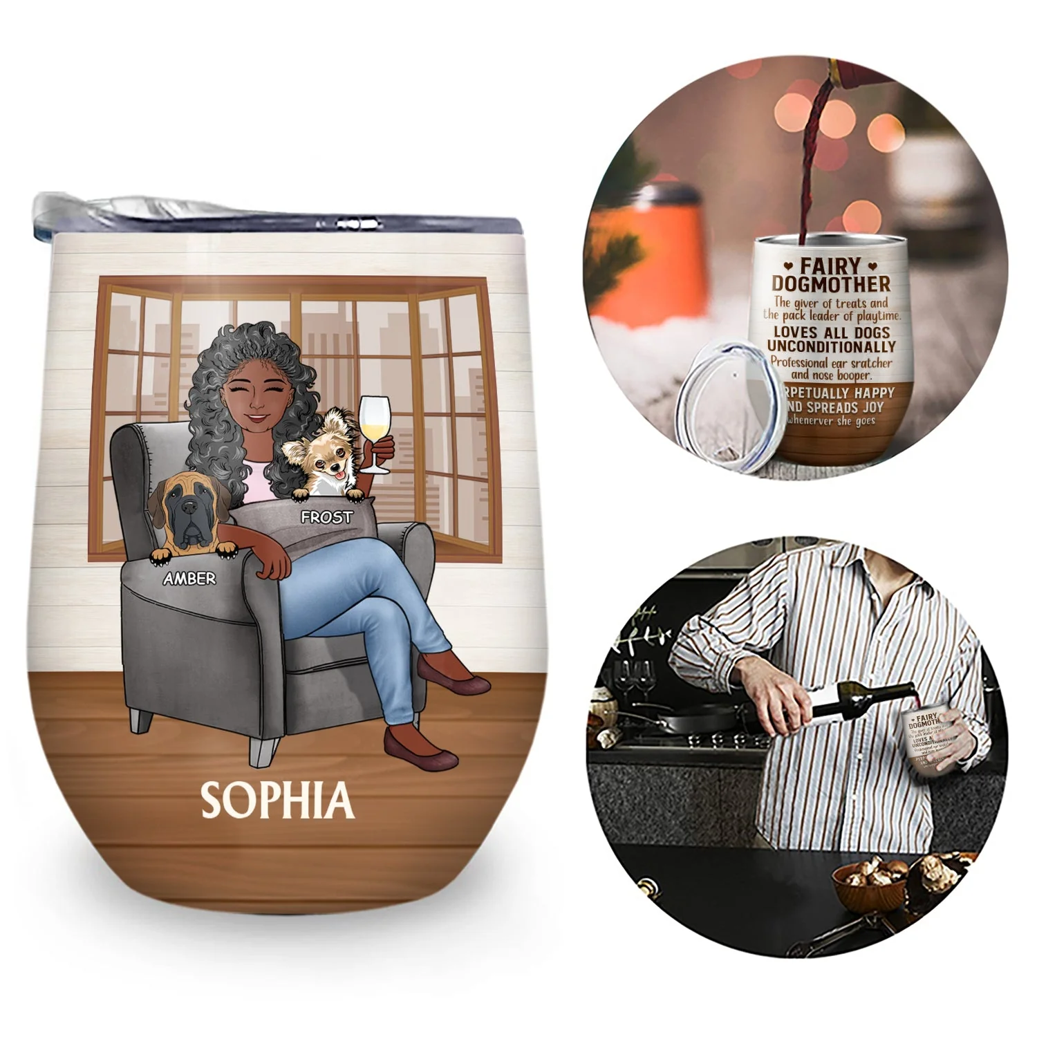 Thank You Best Dog Mom Ever - Mother Gift - Personalized Custom Wine Tumbler - Image 2