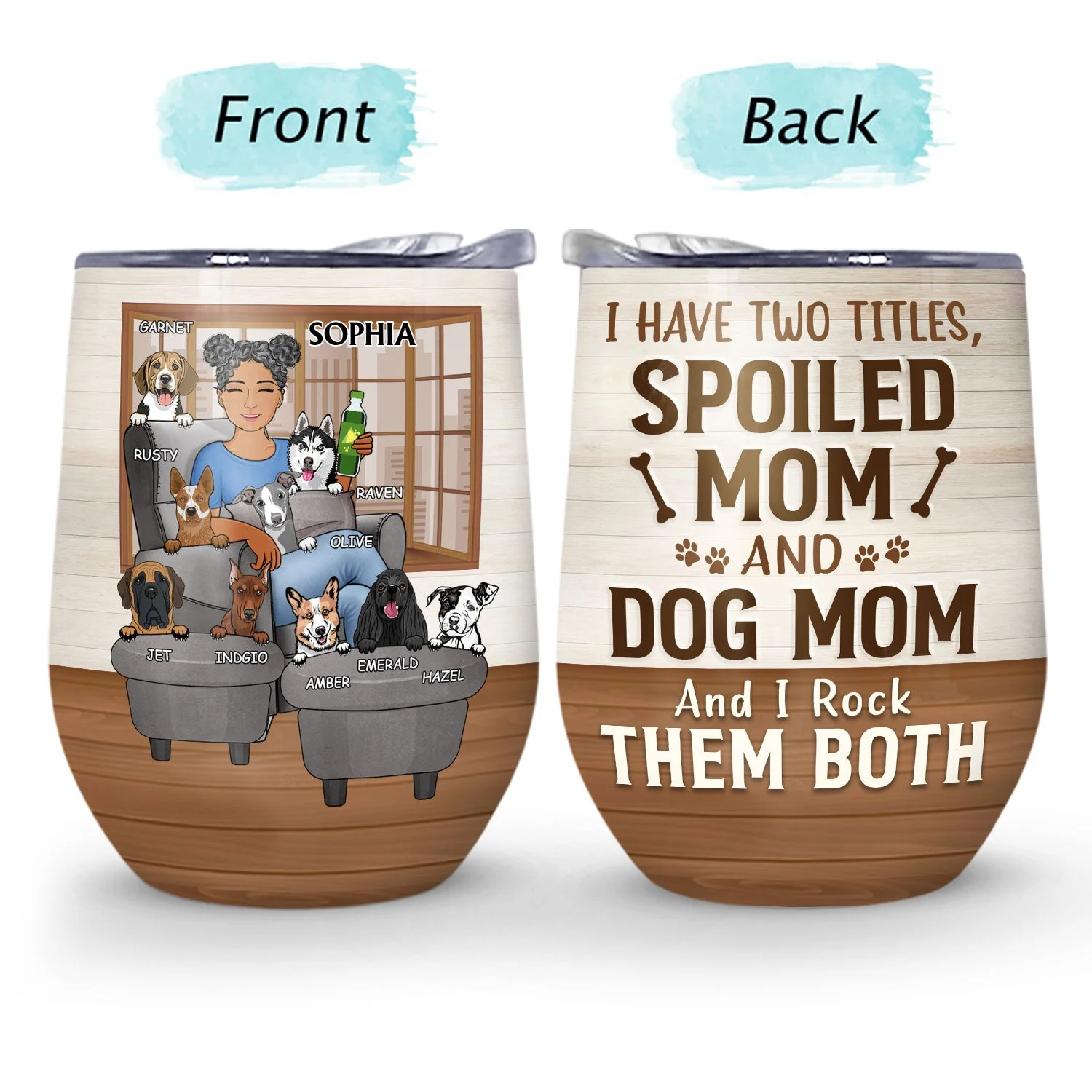 Thank You Best Dog Mom Ever - Mother Gift - Personalized Custom Wine Tumbler - Image 4