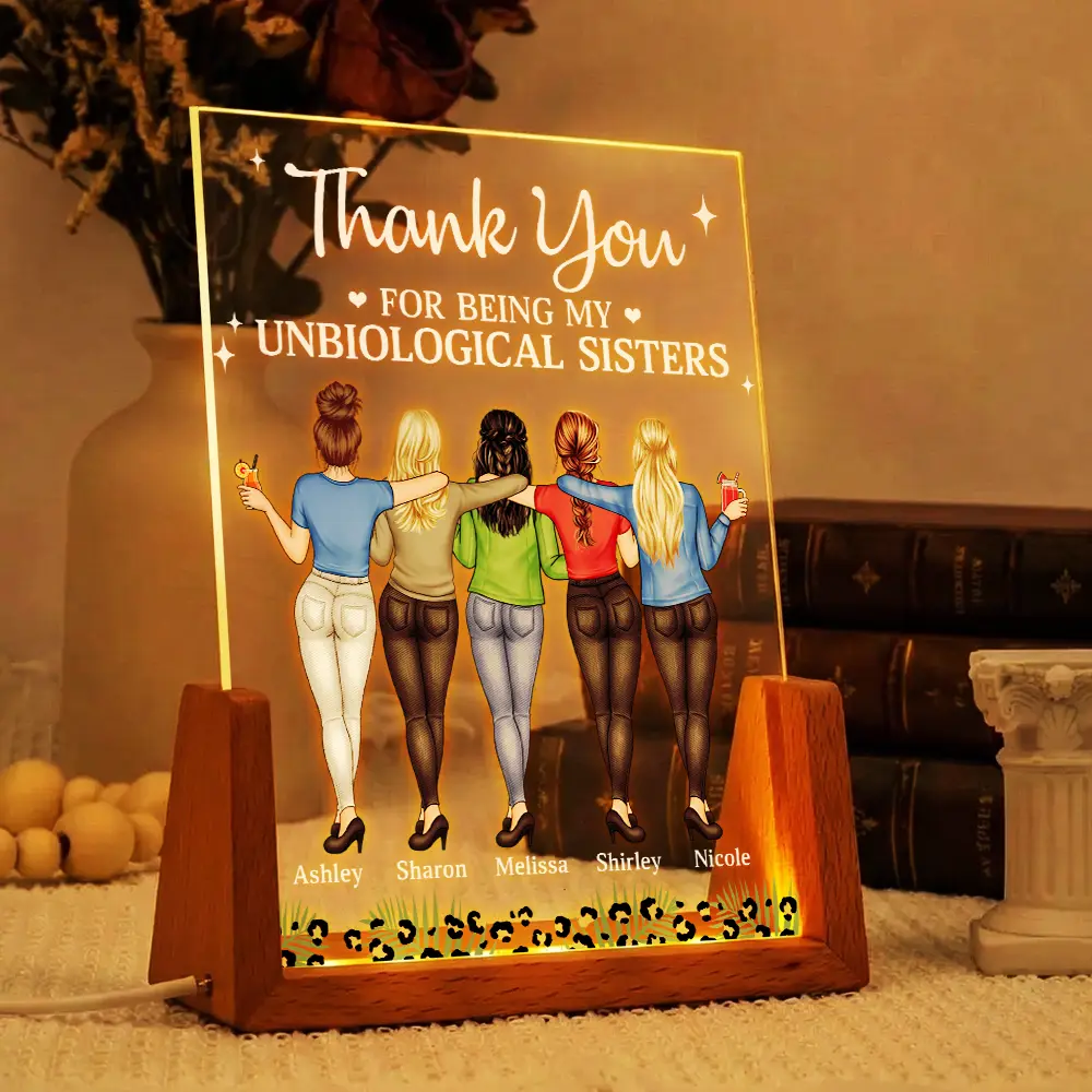 Thank You For Being My Unbiological Sister - Personalized Night Light - Image 4