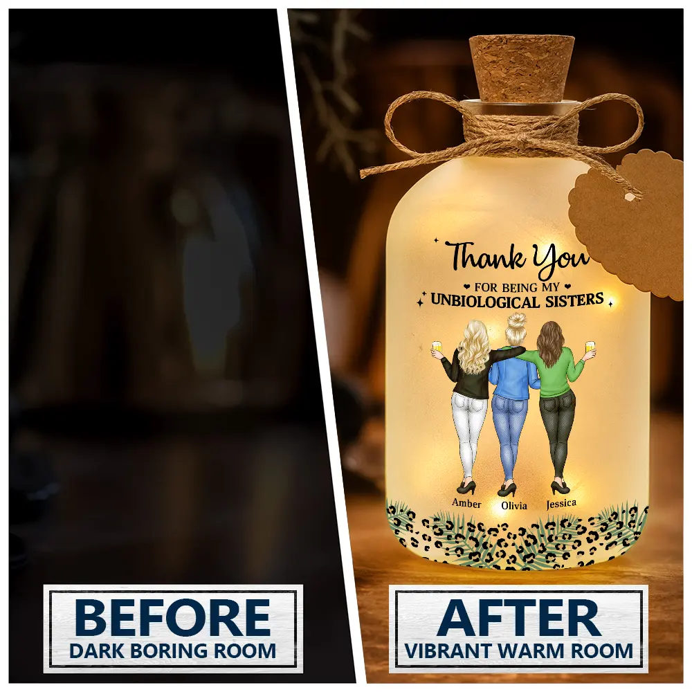 Thank You For Being My Unbiological Sister - Personalized Short Bottle Light - Image 2